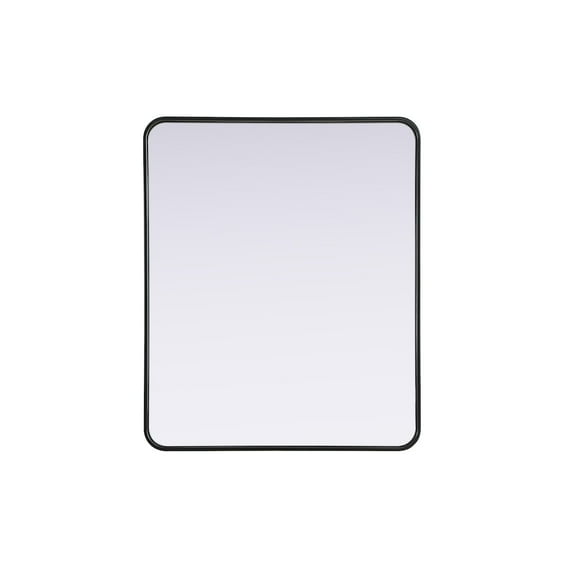 Elegant Decor Contour Metal Rectangle Mirror 30x36 in Black