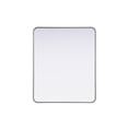 thumbnail image 1 of Elegant Decor Contour Metal Rectangle Mirror 30x36 in Silver, 1 of 11