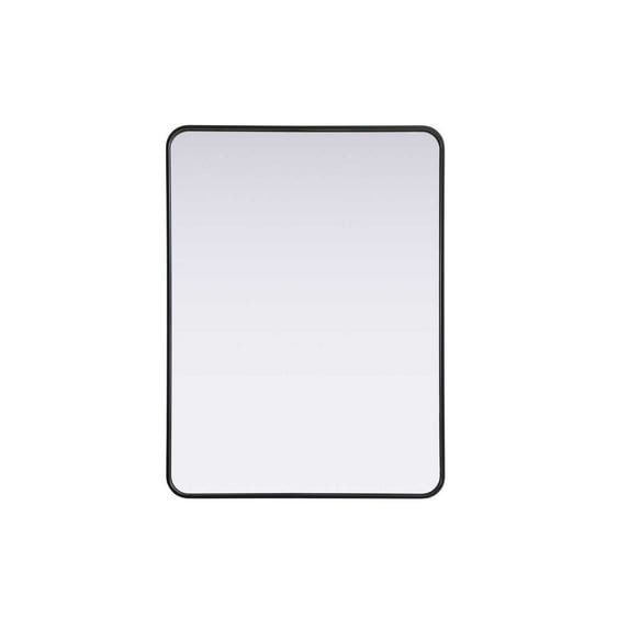 Elegant D?cor Contour Metal Rectangle Mirror 30x40 in Black