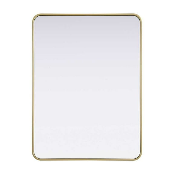 Elegant D?cor Contour Metal Rectangle Mirror 30x40 in Brass