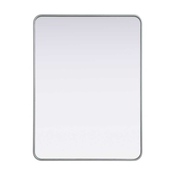 Elegant Decor Contour Metal Rectangle Mirror 30x40 in Silver