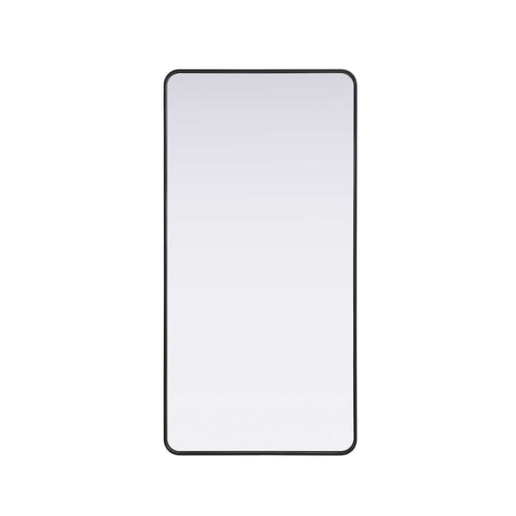 Elegant Decor Contour Metal Rectangle Mirror 30x60 in Black