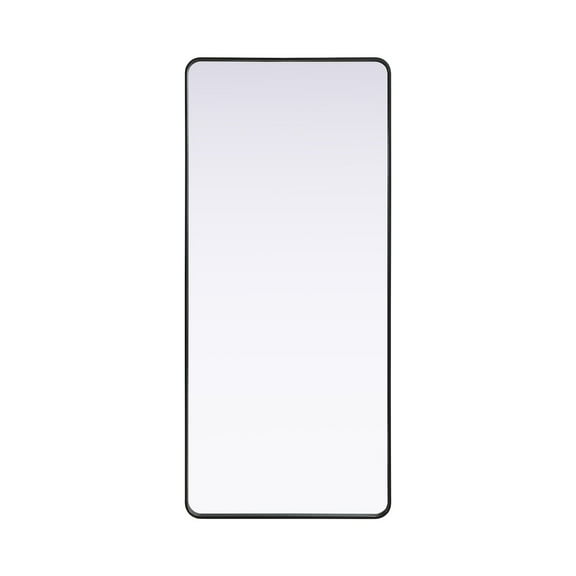 Elegant Decor Contour Metal Rectangle Mirror 32x72 in Black