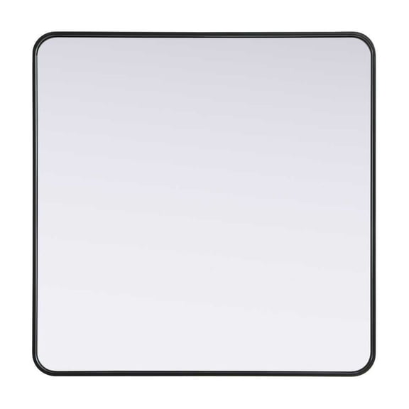 Elegant D?cor Contour Metal Rectangle Mirror 36x36 in Black