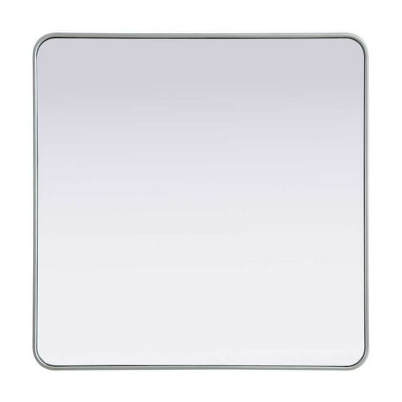 Elegant Decor Contour Metal Rectangle Mirror 36x36 in Silver