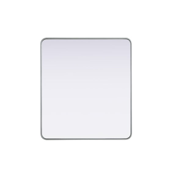 Elegant Decor Contour Metal Rectangle Mirror 36x40 in Silver