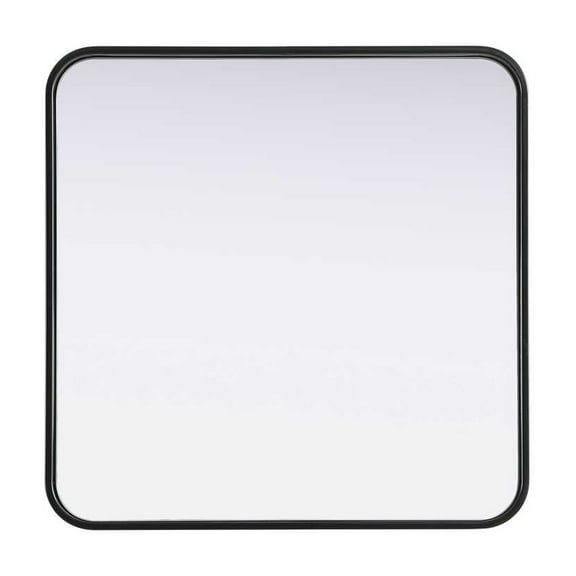 Elegant D?cor Contour Metal Square Mirror 24x24 in Black