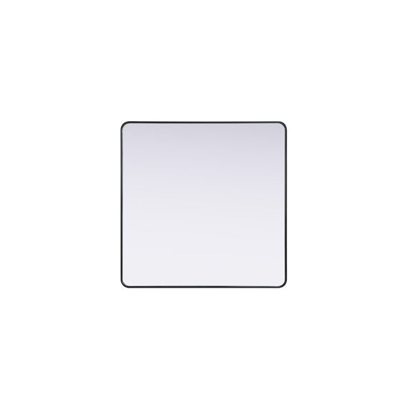 Elegant Decor Contour Metal Square Mirror 48x48 in Black