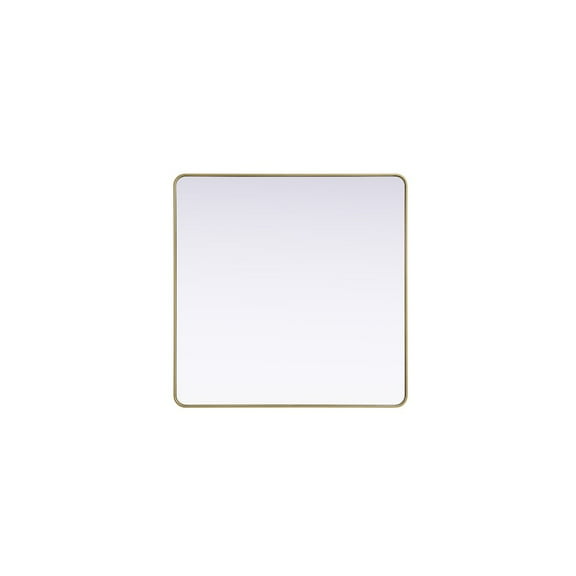 Elegant Decor Contour Metal Square Mirror 48x48 in Brass