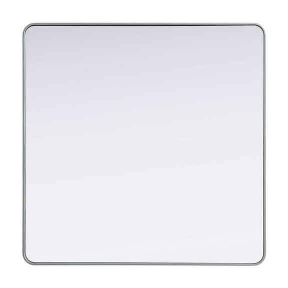 Elegant D?cor Contour Metal Square Mirror 48x48 in Silver