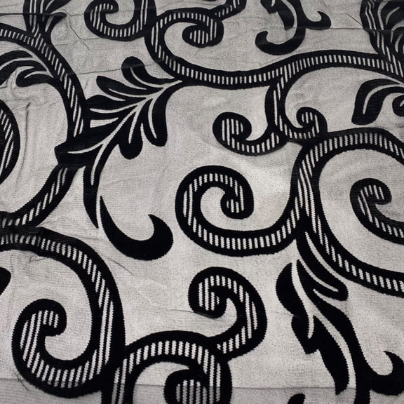 Elegant Damascus Black Burnout Velvet