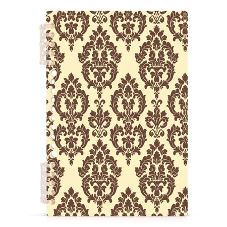 Elegant Damask Pattern Notebooks 1-subject Journal 60 Sheets A5 College Ruled Paper Detachable Ring 8.3"x5.7"