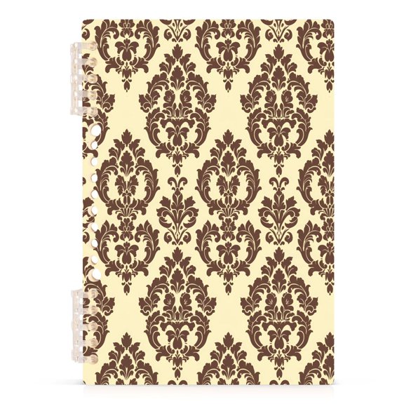 Elegant Damask Pattern Notebooks 1-subject Journal 60 Sheets A5 College Ruled Paper Detachable Ring 8.3"x5.7"