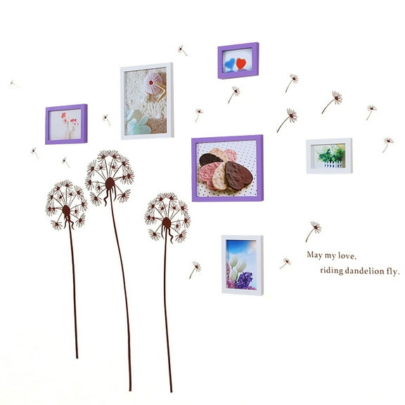 Elegant Dandelions fluttering in the Wind Wall Decal sticker - DlY PVc Removable Transparent Film Self-Adhesive Mural Art forLiving Room, Bedroom, Kids Room, Nursery, TV, and Sofa Background Decor