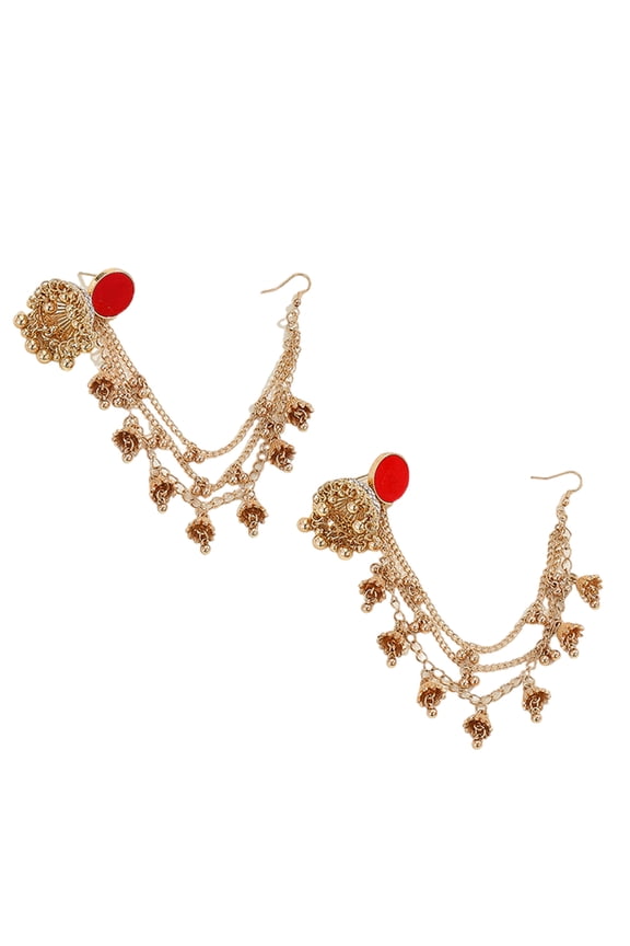 Elegant Dangle Earrings for Women Stylish Rhinestones Studded Earrings Bridal Accessory Ethnic Indian Styles Jewelry