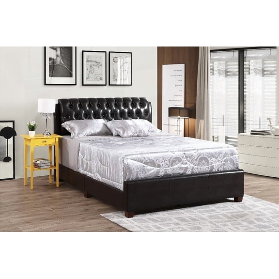 Elegant Dark Brown Full Bed Frame - Compliments Many Styles with Simple Assembly