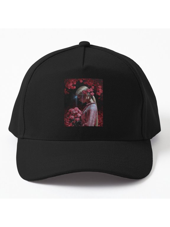 Elegant Dark Coquette Baseball Cap, Moody Ribbon Aesthetic Graphic Design, Classic Hat