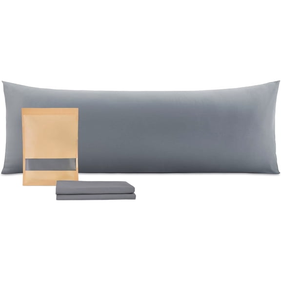 Elegant Dark Gray Body Pillow Cover Soft Microfiber 20x54 Inch Easy Care