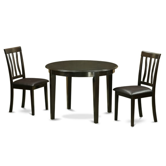 Elegant Dark Solid Wood Dining Table Set with Matching Chairs - 42 Wide, 30" Height - High-Quality Asian Timber - Cappuccino Color - Choose Your Preferred Chair Style"
