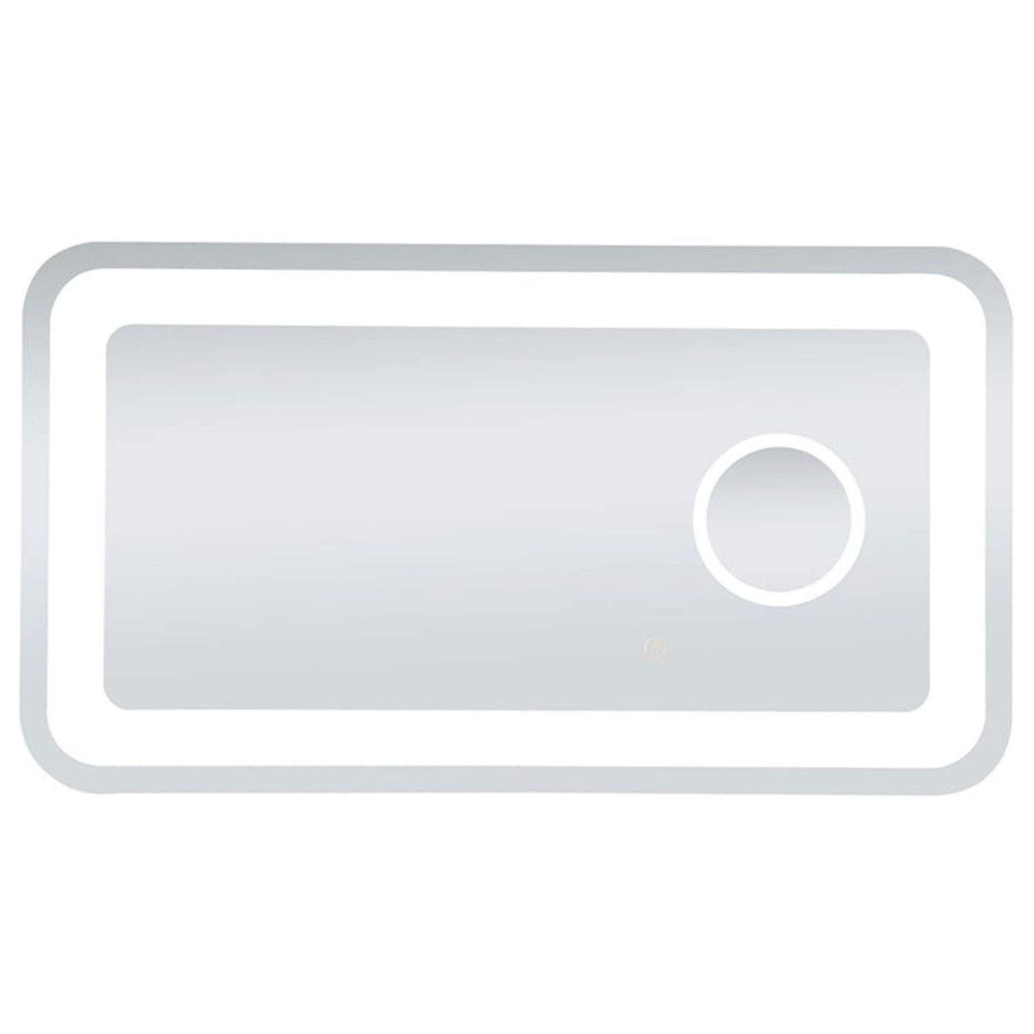 Glossy White 28"x12" LED Mirror with Magnifier & Color Temp Control