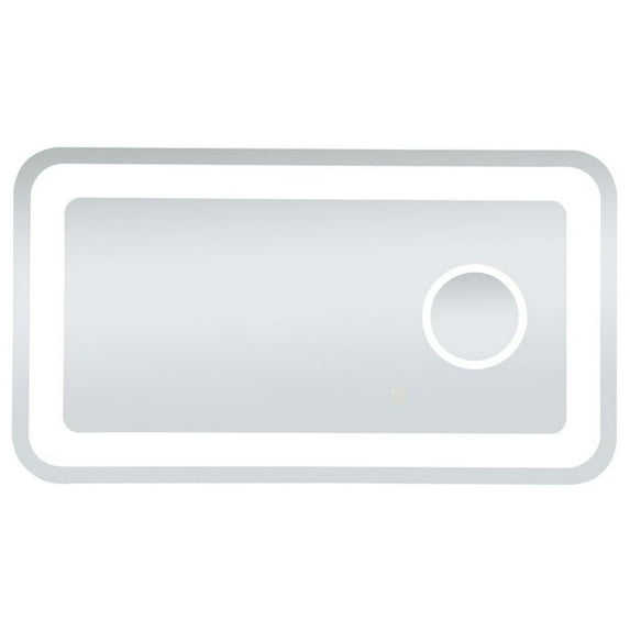 Elegant Decor MRE52036 20 x 36 in. Lux Hardwired LED Mirror with Magnifier & Color Changing Temperature 3000K-4200K-6400K