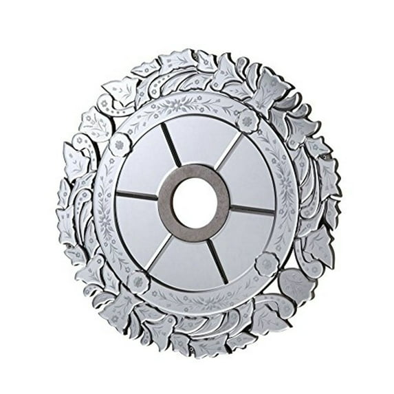 Elegant Decor 26.25' Mirrored Ceiling Medallion, Silver Leaf - MD410D24SC