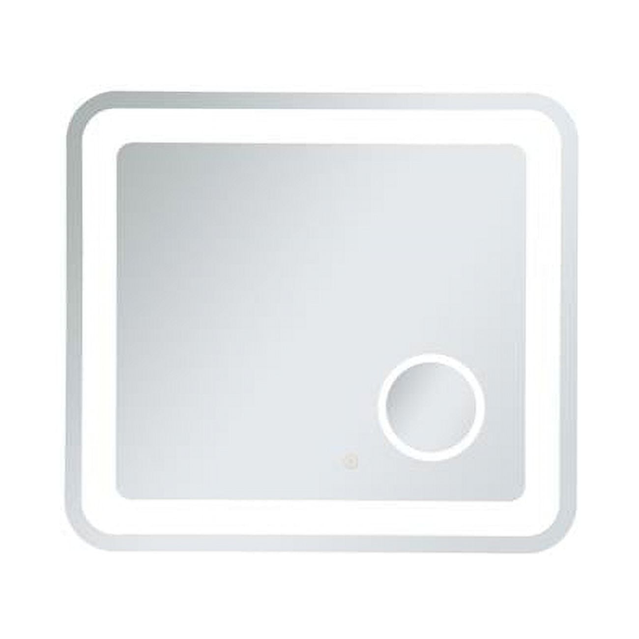 Glossy White 27x30 LED Mirror with Magnifier and Dimmer