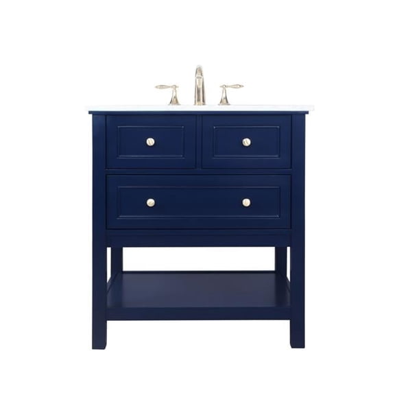Elegant Decor  30 in. Single Bathroom Vanity, Blue