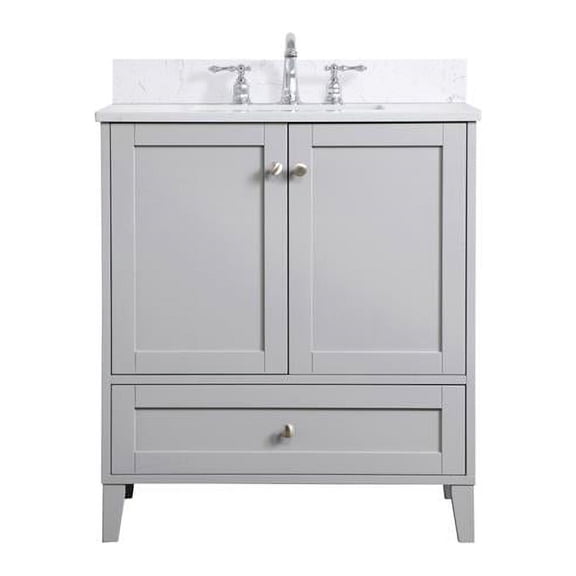 Elegant Decor 30 in. Single Bathroom Vanity with Backsplash, Grey