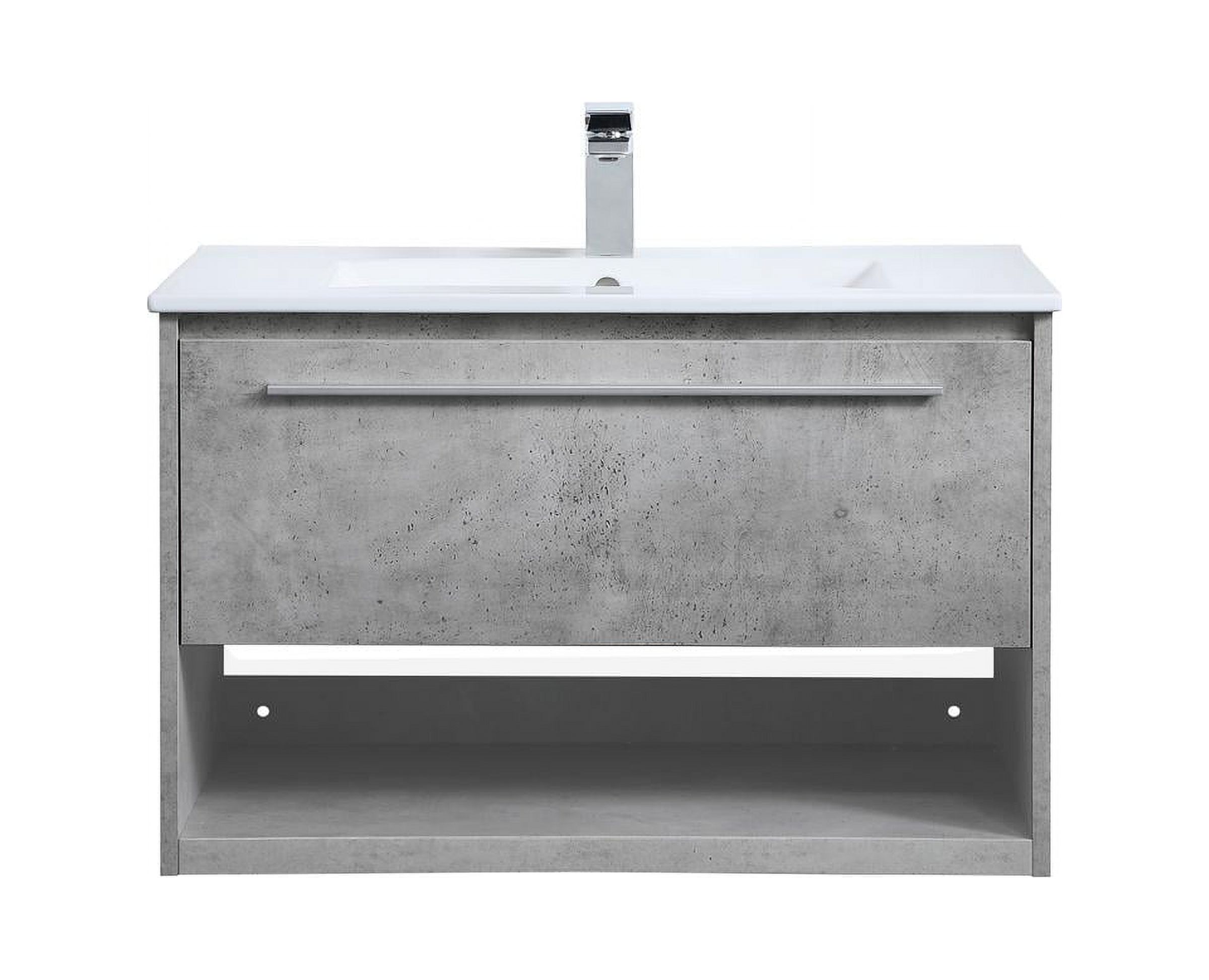 Elegant Decor 30 inch Single Bathroom Floating Vanity in Concrete Grey