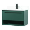 thumbnail image 1 of 30 inch single bathroom vanity in green with backsplash, 1 of 8