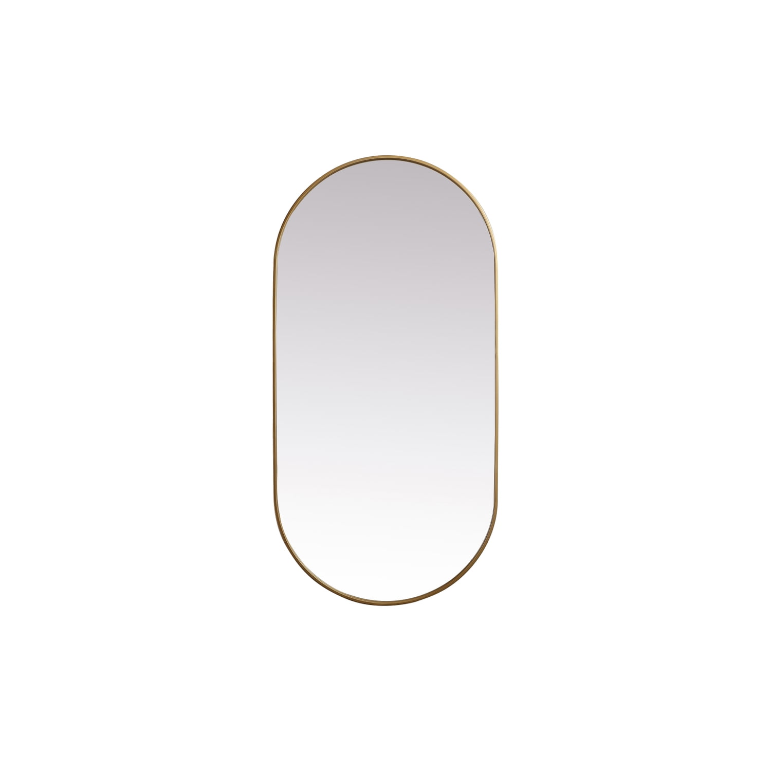 Gleam Oval Wall Mirror - 30x60 Inches, Brass Metal Frame, Modern Design