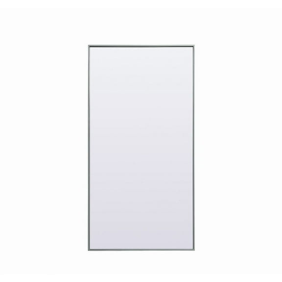 Metal Frame Rectangle Full Length Mirror 30x60 Inch in Silver
