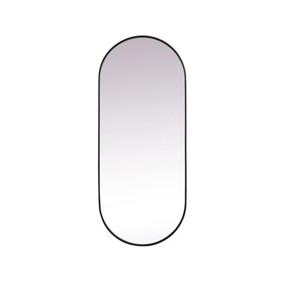 Elegant Decor Metal Frame Oval Mirror 30x72 Inch in Black