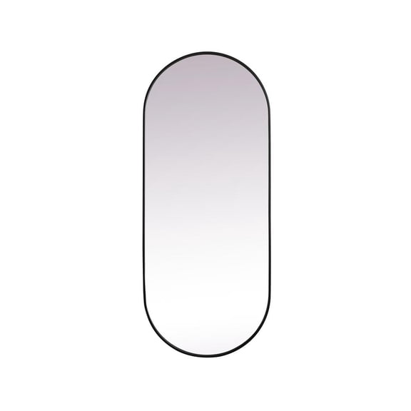 Elegant Decor Metal Frame Oval Mirror 30x72 Inch in Black