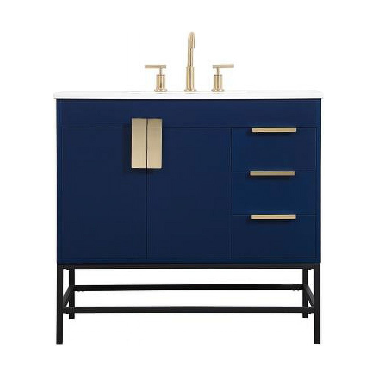 Eugene Modern 36" Blue Single Freestanding Bathroom Vanity