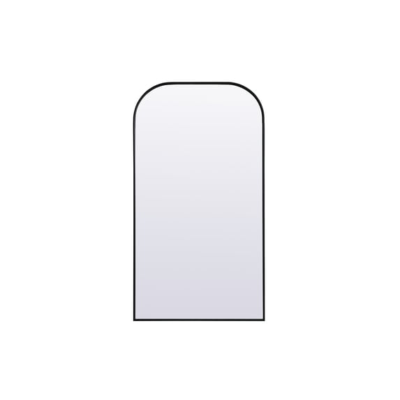Metal Frame Arch Full Length Mirror 35x66 Inch in Black