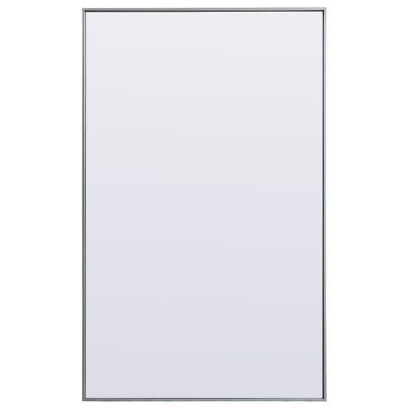 Metal Frame Rectangle Full Length Mirror 36x60 Inch in Silver