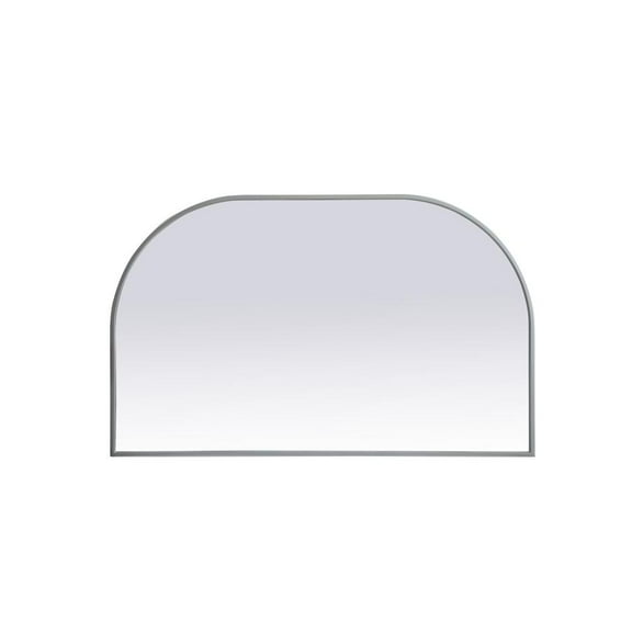 Elegant Decor Metal Frame Arch Mirror 39x24 Inch in Silver