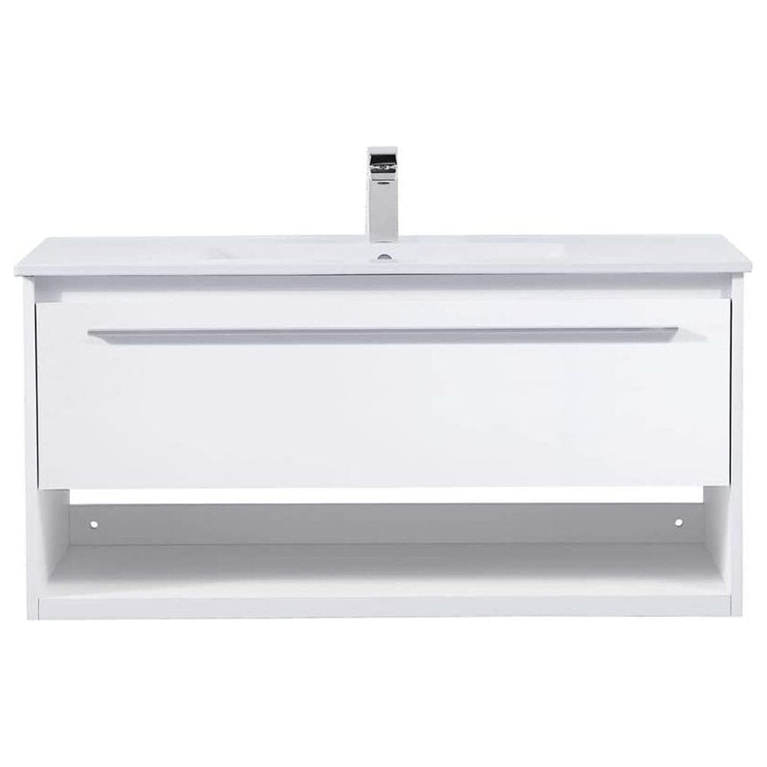 Elegant Decor 40 inch Single Bathroom Floating Vanity in White