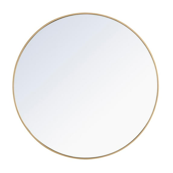 Elegant Decor Metal frame Round Mirror 42 inch Brass finish