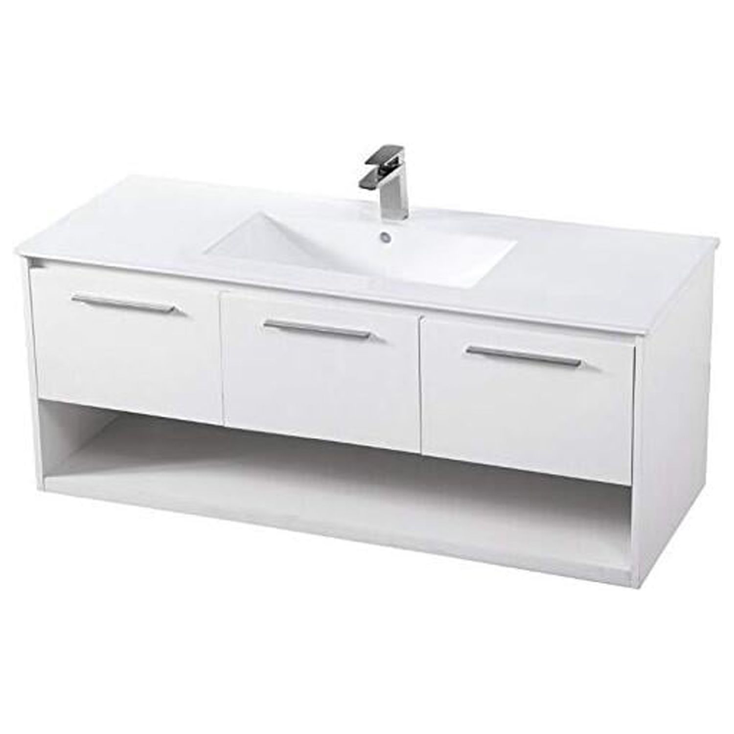 Elegant Decor 48 inch Single Bathroom Floating Vanity in White