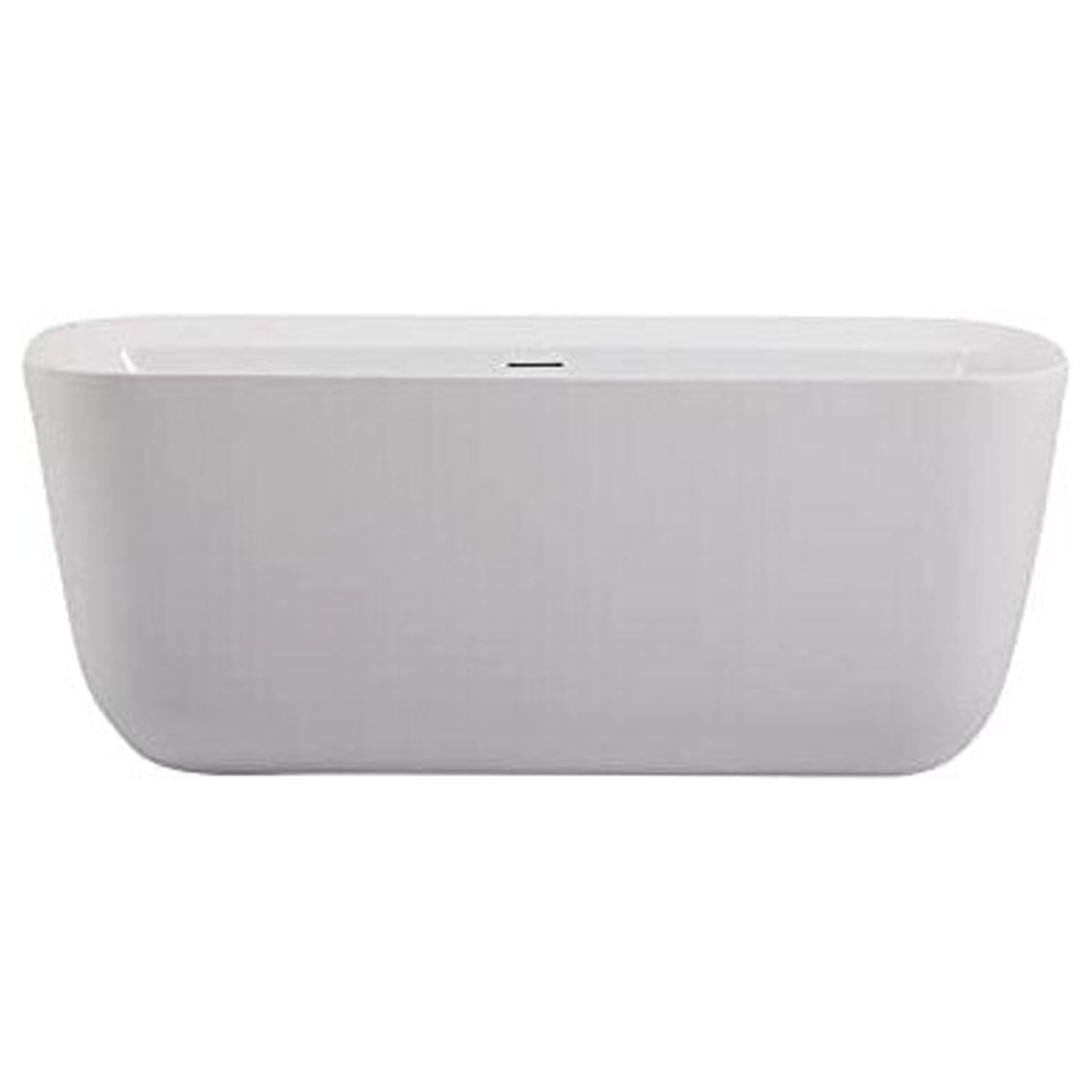 Elegant Glossy White Acrylic Soaking Bathtub 59"