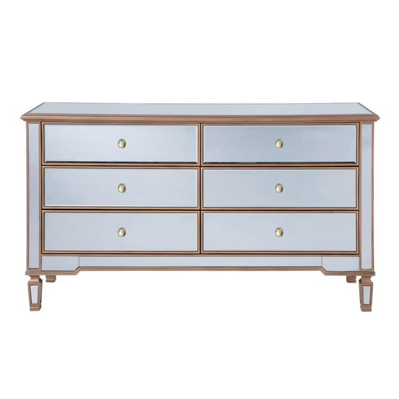 6 Drawers Cabinet 60 in. x 20 in. x 34 in. in Gold paint