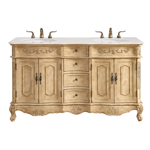 Elegant Lighting Vf10160dab Danville 60" Free Standing Wide Vanity Double Set - Beige