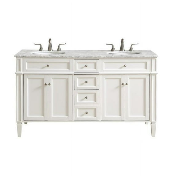 Elegant Decor 60 in. Double Bathroom Vanity in White