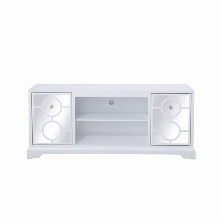 Elegant Decor 60 in. Modern Mirrored TV Stand - White