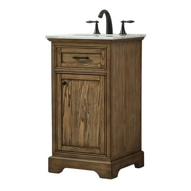 Elegant Decor Americana 19" Aluminum Alloy Single Bathroom Vanity in Driftwood