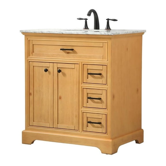 Elegant Kitchen and Bath 32 inch Single bathroom vanity in natural wood
