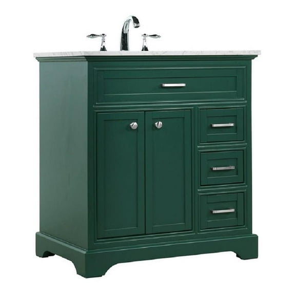 32 inch single bathroom vanity in green
